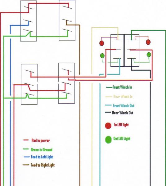 Interior winch control wiring